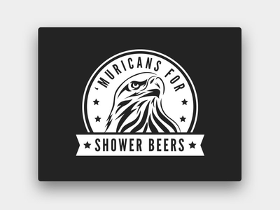 Muricans for Shower Beers beer logo eagle patriotic print screen print