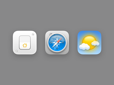 Skeuomorphic Icons for Icon Pack branding design ios ios 14 logo redesign concept