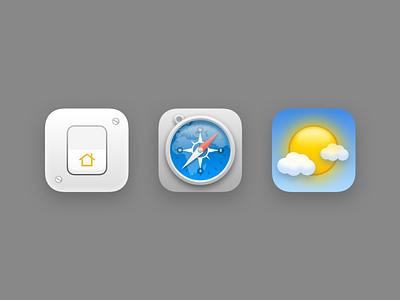 Skeuomorphic Icons for Icon Pack