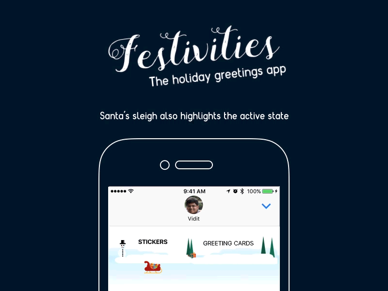 User Interface for an Holidays App christmas holidays imessage ios user interface