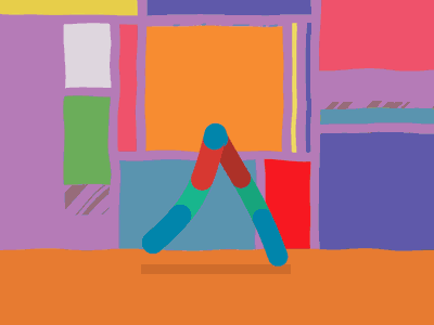 Colour stroll animated animation colours cycle gif legs shapes walk walking