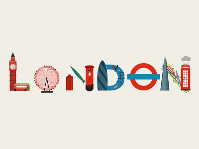 London Type icons illustration london type