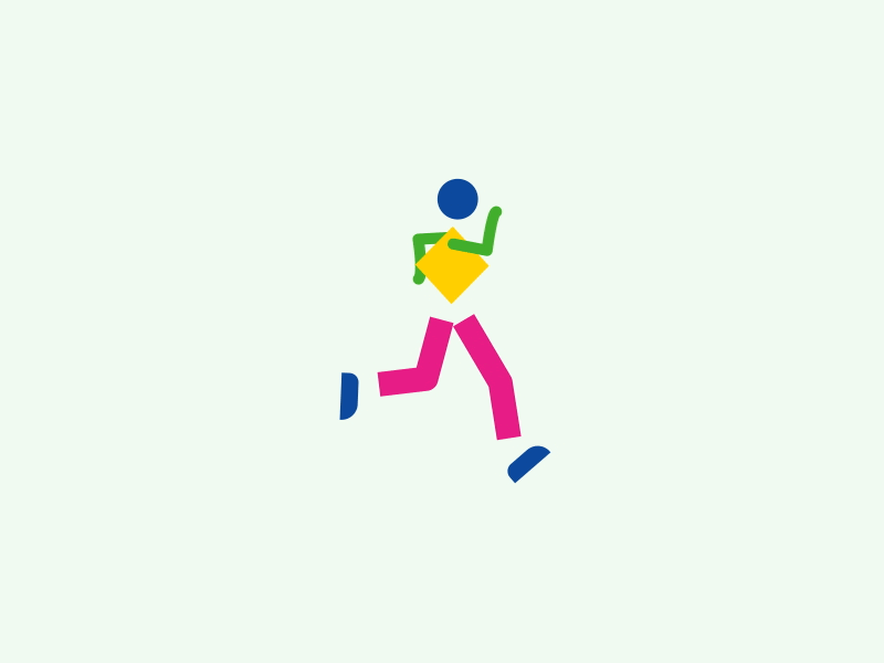 Run like hell animation cycle geometric motion graphics run running shapes simple