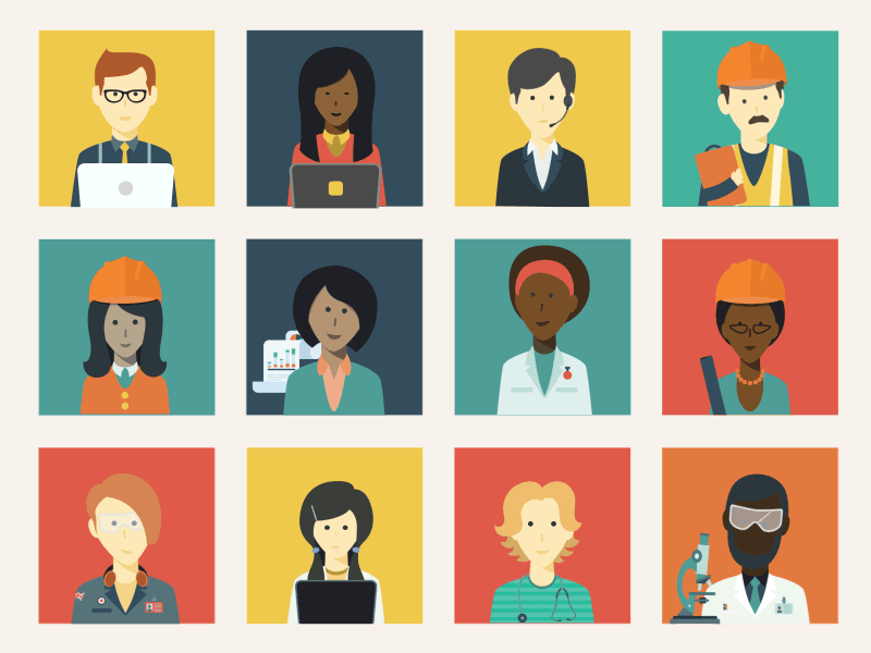 Professions Week People animation careers characters gif jobs people professions