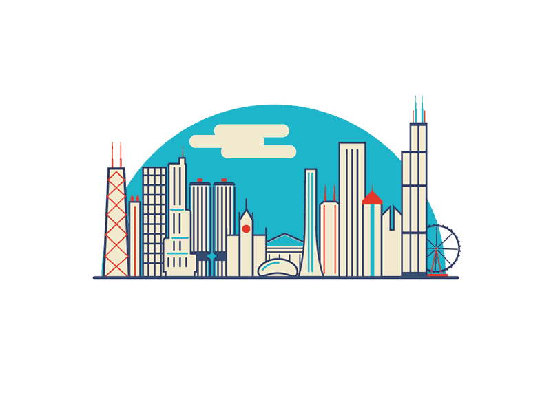 Chicago Buildings architecture buildings chicago gif illustration us