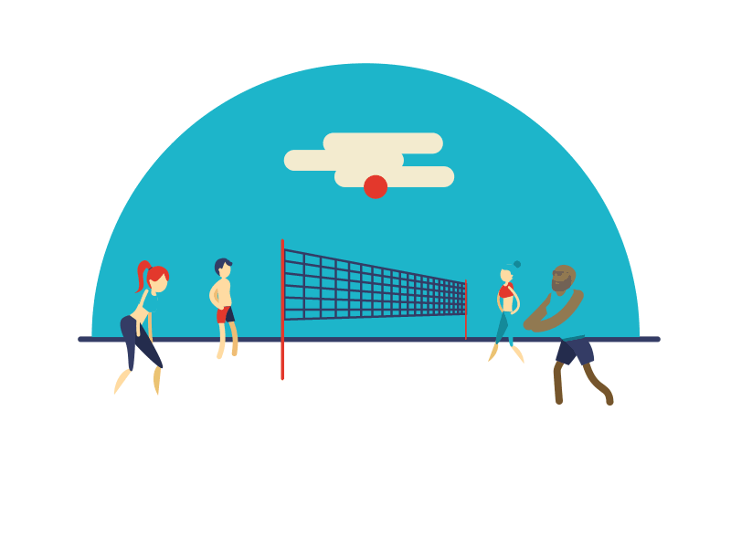 Beach Volley 2d animation beach flat gif illustration vector volley volleyball