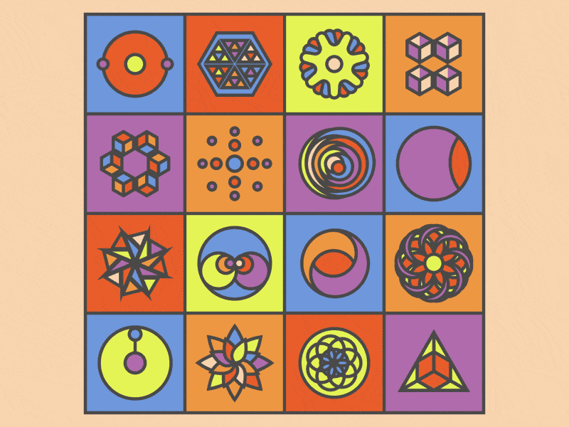1601. 2d abstract colourful geometric loader shapes ui
