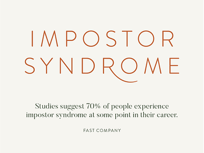 Impostor Syndrome branding layout design typography