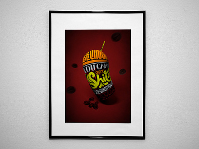 Drink cafe, Because you can't get shit done when you're asleep 3d asleep cafe coffee design drink graphic poster red typography typome vietnam