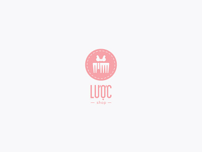 Lược shop circle clipart comb giftbox handmake logo lược pink ribbon shop vietnam vintage