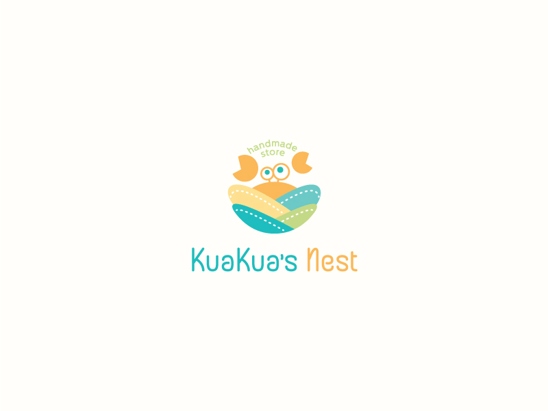 KuaKua's Nest brand crab cute design graphic handmade illustration kua logo nest store vietnam
