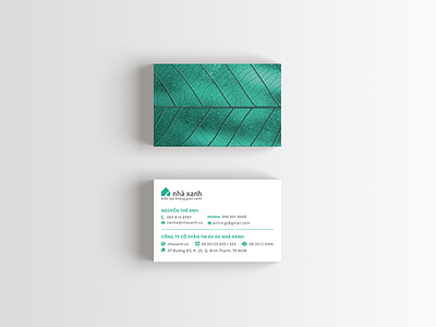 Green House brand business card green house identity leaf name natural plant service vietnam