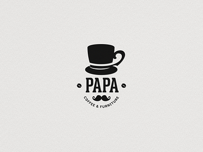 PaPa Coffee bean beard black clipart drink food hat logo man mark vietnam vintage