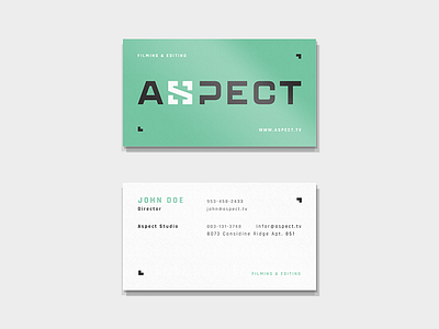 Aspect Business Card aspect branding datdotr editorial green logo type vietnam