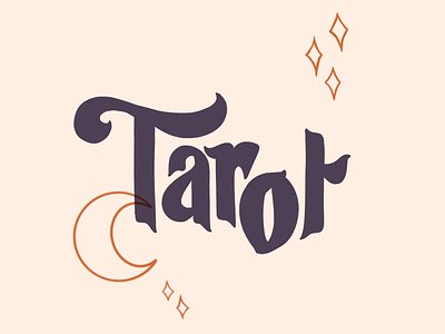 Tarot app art design logo moon romance stars tarot type typography ui