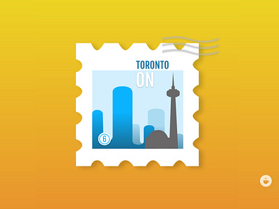 Toronto Postage Stamp canada card colorful design flat flat illustration graphic design icon illustration illustrator stamp stamp design toronto toronto branding travel typography vector xd design