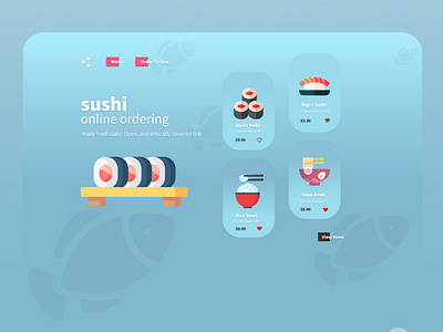 Sushi Ordering App design flat graphic design mobile design sushi sushi app sushi roll ui ui design uidesign uiux ux ux elements uxdesign web website
