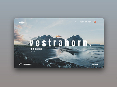 Travel Web App Landing Page app clean concept design desktop flat iceland landing page travel travel agency travel app ui ui design ui elements ux vacation vestrahorn web webdesign website