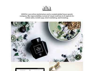 AHAlife e-commerce design ecommerce email campaign landing page design luxury brand marketing typography website