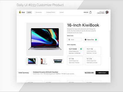 DailyUI 033 Customize Product