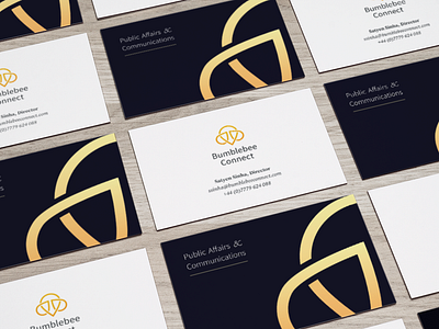 Bumblebee Connect business cards bee brand brand identity business cards connect logo mark logo mark symbol yellow