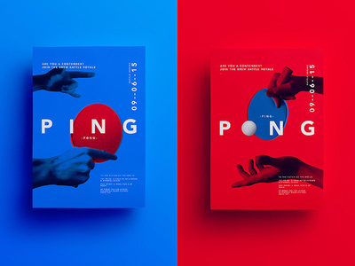 Ping Pong Poster - Waddle branding design flat illustration poster stationery