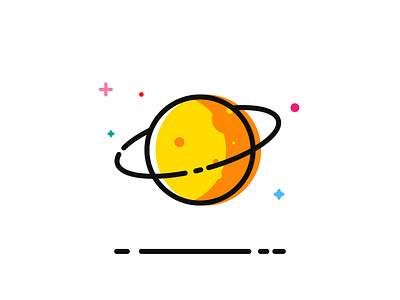 Moving planet design icon illustration mbe style ui