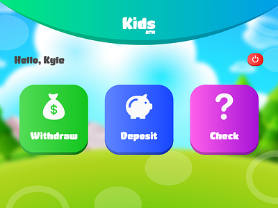 Design for Kids ATM machine 04 app branding design illustration illustrator kids kids app type typography ui vector web website