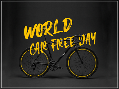 World car free day adobe illustrator artwork bike car car free day creative design cycles design graphic design graphic designer illustration typography