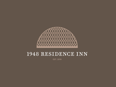 1948 Residence Inn Logo Design antique arc brand identity branding classic hotel icon inn lattice logo minimal motel rustic vintage