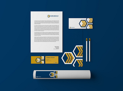 Stationery Design for Durabuild Construction brand identity branding builders business card construction corporate identity development engineer envelope geometric letterhead logo minimal stationery design