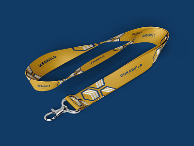 Lanyard Design for Durabuild Construction blocks brand identity branding construction company corporate identity development company geometric lanyard logo minimal strap yellow