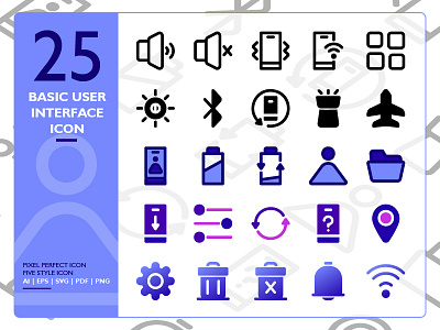 Basic User Interface Five Style icon logo ui ux vector
