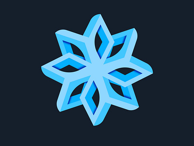 Flake abstract art branding design flake geometric icon illustration logo minimal snow vector
