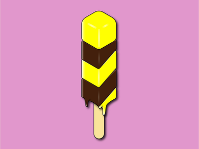 Popsicle art brown colors design dribbble ice ice cream icon illustration melt minimal popsicle summer vector yellow