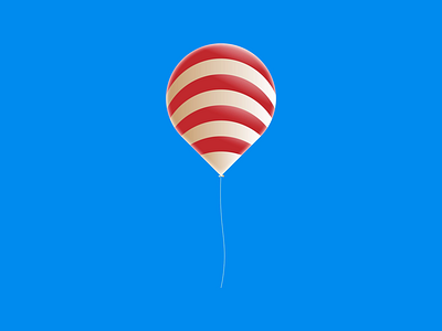 Alone air art balloon blue design illustration minimal red sky vector white