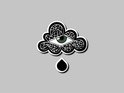 Droppy art black cloud design dribbble drop eye icon illustration logo minimal rain raindrop vector white