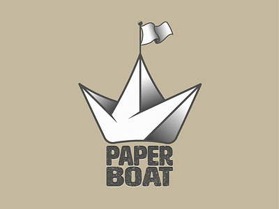 Paperboat art boat branding character creative cute design dribbble flag illustration kids logo logo design paper seal ship texture vector