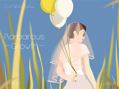 Girl with balloon 2020 animation girl character illustration
