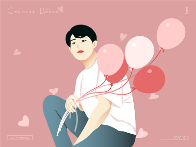 Confession Balloon character design illustration love