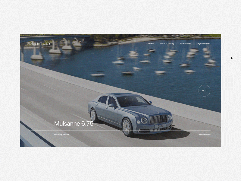 Bentley animation car motion graphics ui user expirience user interface