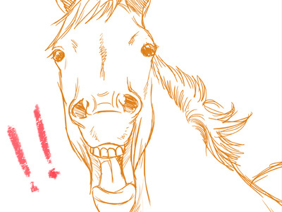 Working on some funny thing digital horse line sketch wacom