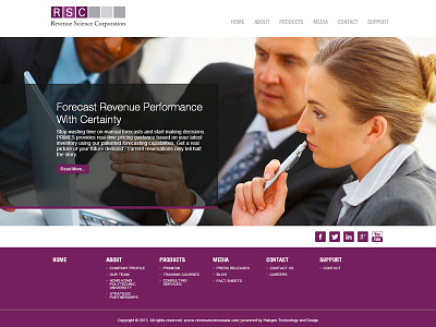 Rsc Corporate Website corporate css design html jquery purple revenue rsc science web