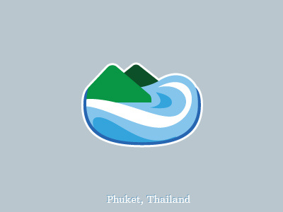 Phuket Symbol blue green mountain ocean phuket rejected sea symbol vector wave