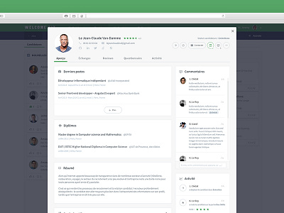 Candidate Profile applications candidate management profile ui ux
