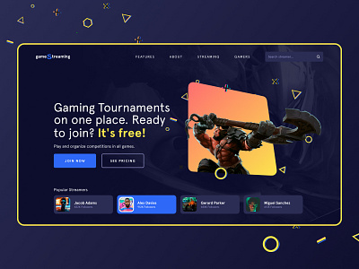 Gaming Streaming Platform - UI Concept colorful concept dark gamer games gaming modern platform playful stream streaming tournament ui uidesign userinterface web webdesign website