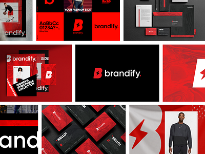 Brandify - Clothing Branding black brand brandify branding business card candy red clothing clothing brand designer flag graphic design graphicdesign minimal poster red stationery stationerydesign storm styleguide unique