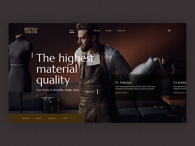 British Tailor Website UI Concept