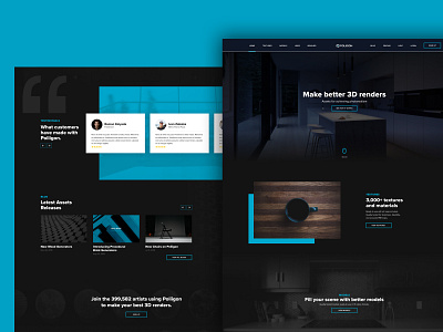 Redesign of Home Page 3d 3drenders black blue dark ui elegant homepage modeling modern redesign render ui uiux userinterface web website