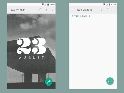 Daily diary app project mobile app ui